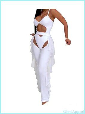 OLUOLIN Polyester 2 Piece Bikini Set with Sheer Mesh Pants
